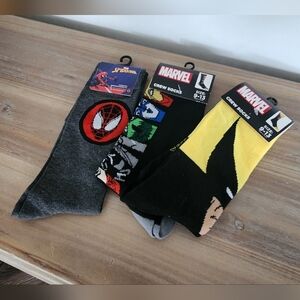 Marvel Crew Socks – 3 Pairs – Spiderman, Wolverine, Avengers – NWT  socks comics